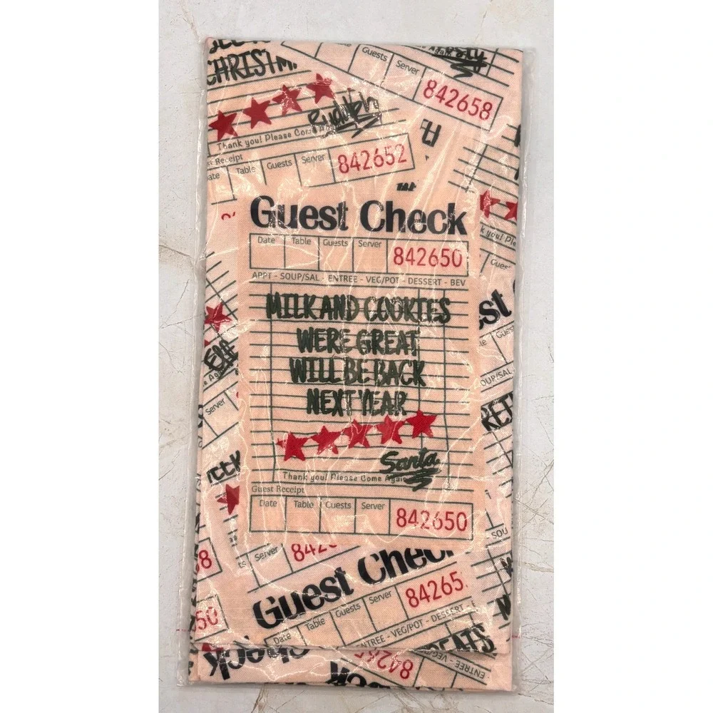 Anthropologie Tomeerkat by Hazal Özkara Christmas Check Embroidered Dish‎ Towel
